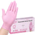Nitrile Disposable Gloves, 3-mil, Medical Exam Gloves, Disposable Latex Free, Pink Rubber Cleaning Gloves, 50-ct Box