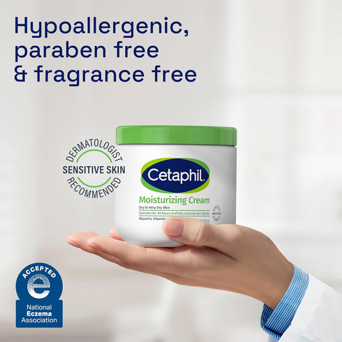 Cetaphil Face & Body Moisturizer (8.8 oz) - Hydrating Cream for Dry to Very Dry Sensitive Skin, Fragrance Free