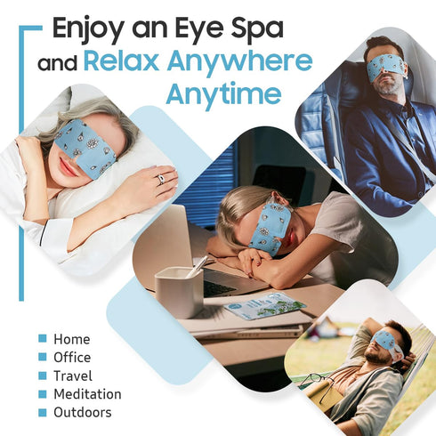 Steam Eye Mask, Heated Warm Compress for Eyes, Self Heating Disposable Masks for Home Spa, Travel (Jasmine)