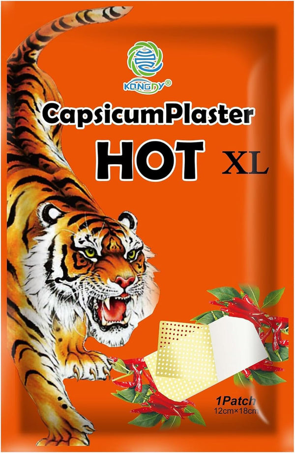 KONGDY Hot Capsicum Plaster Heat Patch Tiger Patches for Neck, Shoulders, Body Muscle Herbal Plaster (20 pcs)