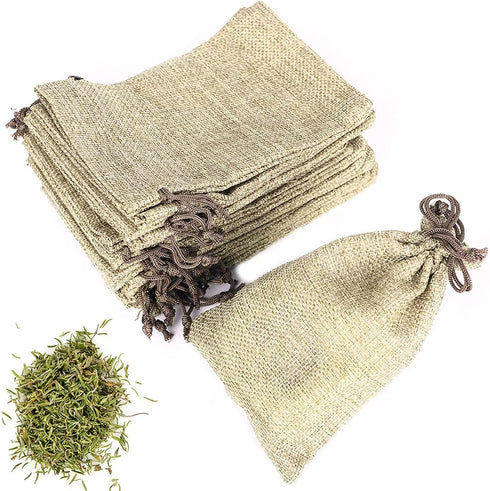 LYSXP 50PCS Burlap Bags with Drawstring, 4x6 Inch Cream Color Gift Bag Jewelry Pouches for Wedding Party Favors