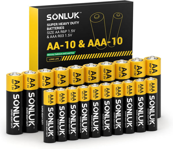 SONLUK AA Batteries 10 Pack & AAA Batteries 10 Pack Combo (20 Pack),