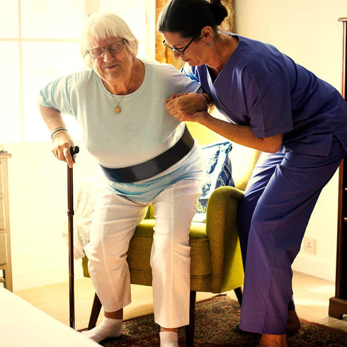 Shappy Vinyl Gait Belt Transfer, 60 Inch Assist Device for Safety Occupational Therapy with Metal Buckle Handles