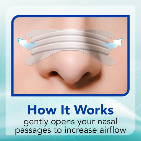 Extra-Strength Nasal Breathing Strips Clear, 50 ct, Instant Nasal Congestion Relief, Stops Snoring, Cold & Allergy