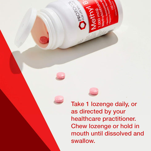 Protocol Methyl B12 1,000mcg - Supports Brain Health & Healthy Nervous System* - 100 Lozenges, Kosher, Halal & Vegan