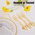 WDF 100 Piece Gold Plastic Forks, 7.4inch Disposable Gold Silverware for Dessert Cake Parties