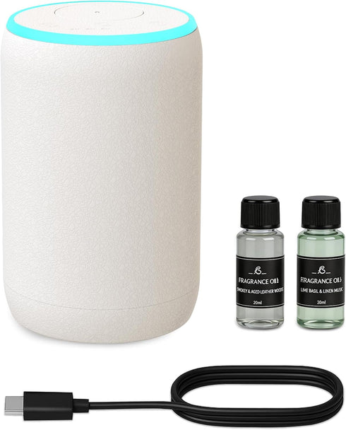 Parquix Portable Waterless Essential Oil Diffuser Starter Kit with 7 Lights for Home