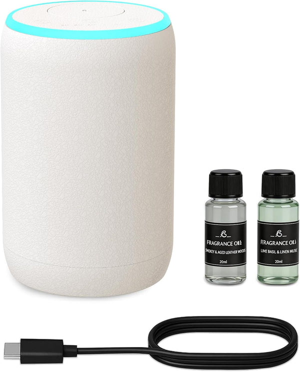 Parquix Portable Waterless Essential Oil Diffuser Starter Kit with 7 Lights for Home