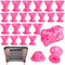 JANYUN 40 Pcs Pink Magic Hair Rollers - 20 Large and 20 Small Silicone Curlers