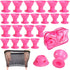 JANYUN 40 Pcs Pink Magic Hair Rollers - 20 Large and 20 Small Silicone Curlers