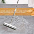 Push Broom with Adjustable Stainless Steel Long Handle - 46.5" for Shower, Patio, Kitchen, Grout, Garage Cleaning