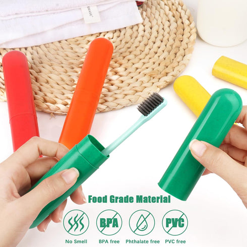 4 Pack Toothbrush Cases, Portable Toothbrush Holder, Plastic Toothbrush Carrier for Traveling, Home