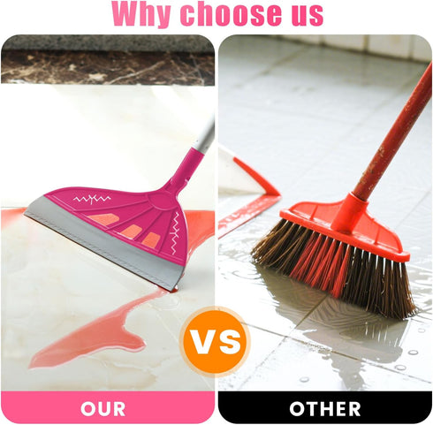 Set AIr Broom Sweeper, Multifunction Replaceable Silicone Broom, Household Squeegee for Floor Cleaning, Bathroom, Pet