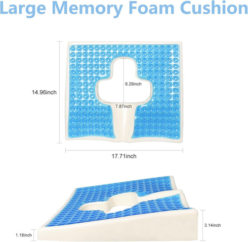 Cushions,Tailbone JM00012-01 Memory Foam Seat Cushion,Anti-Slip Gel & Memory Foam Office Chair Pain Relief Seat Cushion