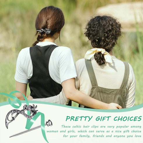 WILLBOND 2 Pcs Viking Hair Accessories, Hair Clips Celtic Knot Hairpin, Minimalist Charms for Women