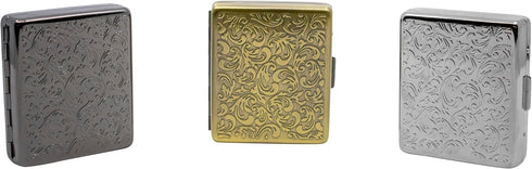 Set 2 (7-Day) of Metal-Plated Weekly Pill Box Case & Portable Medicine Organizer (Antique Brass Victorian)