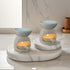 JHZABPO (Pack 2) Oil Burner, Tealight Wax Warmer with Tea Wax Tray, White Oil Warmer for Scented Oil
