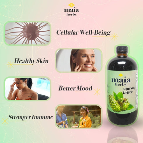Maia Herbs 16oz Immune Soursop Bitters Liquid - Premium Holistic Boost