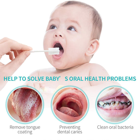 Dearlomum Baby Tongue Cleaner, 96PCS Disposable Newborn Toothbrushes, Gauze Gum Cleaner for 0-36 Months Dental Care
