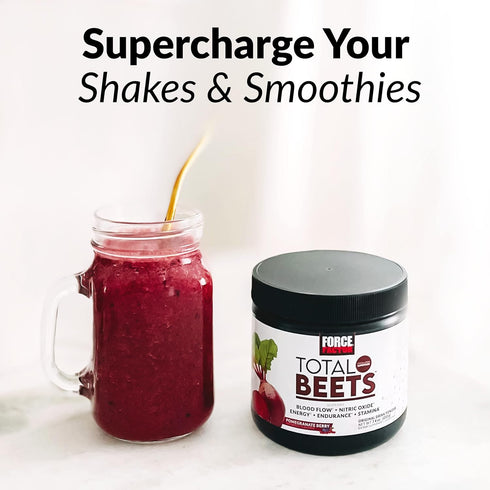 FORCE FACTOR Total Beets Superfood Beet Root Powder, 2-Pack, 60 Servings, Supports Circulation & Energy