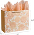 SUNCOLOR Large Gift Bag Set with Tissue Paper and Card, Rose Gold, 13W x 10.2H x 4.7D inches for Wedding, Birthday,
