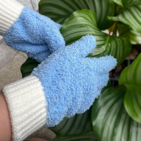 MIG4U Microfiber Dusting Gloves, Reusable Lint-Free House Cleaning Glove for Blinds, Windows, Furniture, 1 Pair S/M