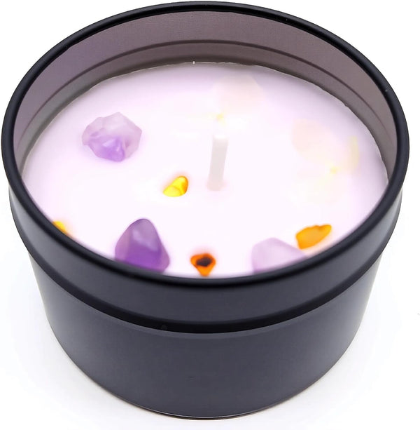 Mivra Zyora Scented Candles for Home, Portable Travel Tin Lavender Aromatherapy Candle Natural Soy