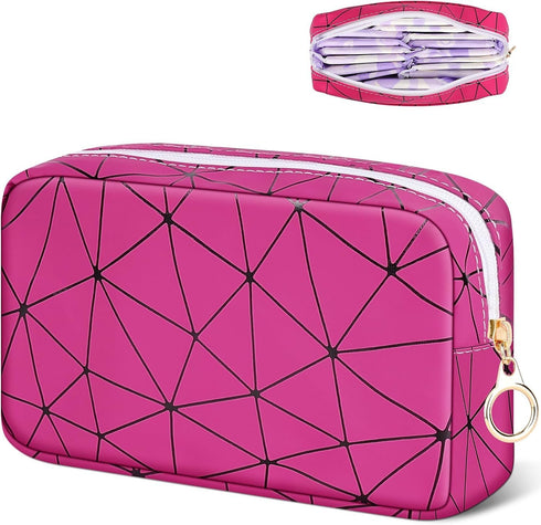 Likesing Tampon Holder for Purse, Leather Period Bag Sanitary Napkin Storage Bag for Girls Womens, Portable Feminine