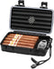 Flauno Travel Cigar Humidor Case, Portable Box with Humidifier Disc & Cutter, Waterproof and Airtight for 10 Cigars