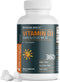 Bronson Vitamin D3 5,000 IU (125 MCG), 360 Tablets, 1 Year Supply for Healthy Muscle Function and Immune Support