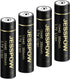JESSPOW 10440 Rechargeable Battery, 3.7V 350mAh Li-ion Batteries for LED Flashlight Torch, 4 Pack