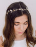 SWEETV Handmade Wedding Headband, Flower-Leaf Bridal Headpieces for Wedding Hair Accessories
