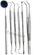 Premium Dental Tools, Professional Hygiene Cleaning Kit, Stainless Tooth Scraper, Plaque Remover, Set of 6 with CASE
