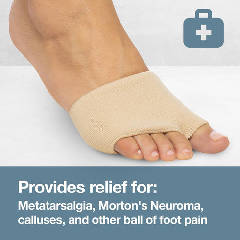 ZenToes Metatarsal Pads for Men and Women - Ball of Foot Pain Relief Cushions with Gel Inserts (Medium, Beige)