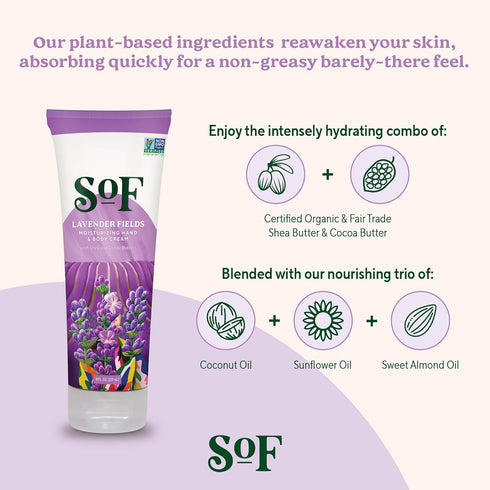 South Of France Hand & Body Cream - Lavender Fields, 2 Tubes
