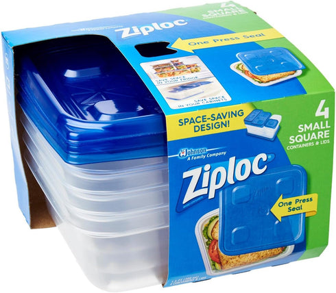 Ziploc Container Sm Square, 4Ct
