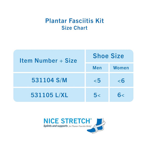 Brownmed Nice Stretch Total Solution Plantar Fasciitis Relief Kit - Includes Night Splint & Sock - Small/Medium