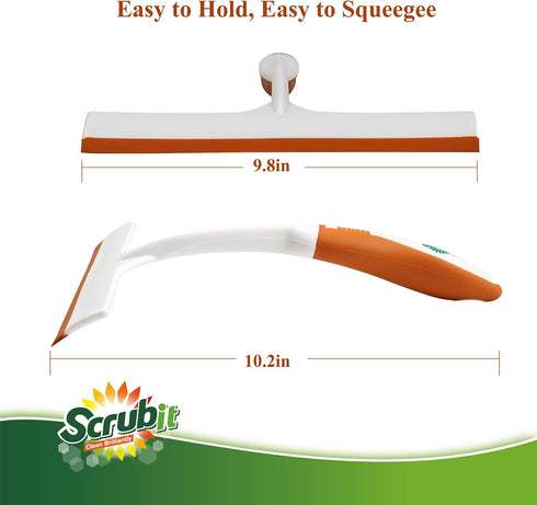 SCRUBIT Window and Shower Squeegee, Lightweight Cleaner for Windows, Glass, and Mirrors, Streak Free Cleaning Tool