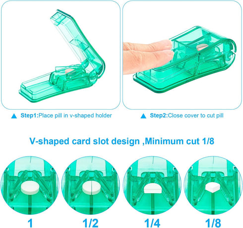 2PCS Pill Cutter - Professional Pill Splitter for Cutting Small or Large Pills in Half