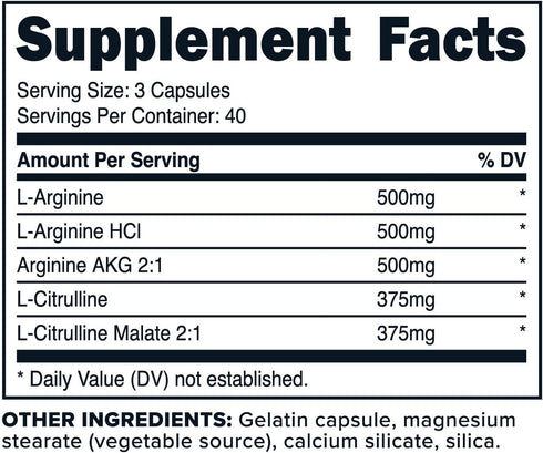 Primaforce Nitric Oxide Booster, 2,250mg, 120 Capsules, 40 Servings for Pre-Workout and Post-Workout