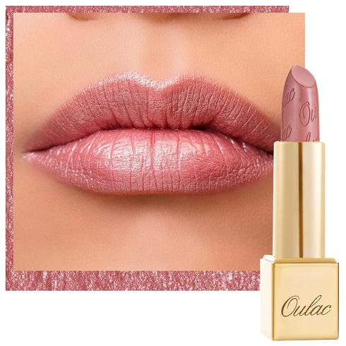 Oulac Light Pink Lipstick for Women, High Impact Lip Color, Lightweight Hydrating Formula, Vegan Beauty, Full Coverage,