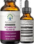 Vitamin D Liquid Drops for Adults: Vegan D3 10000 IU for Immune Support & Bone Strength, 30ml, 30 Servings