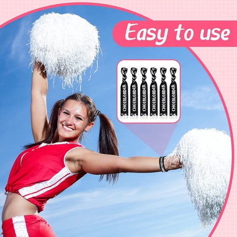 Taiyin 68 Pcs Cheer Hair Ties Bulk, Cheerleader Gifts, Motivational Wristbands for Cheer Squad