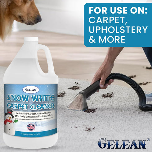 SNOW WHITE Carpet Cleaner Shampoo Solution for Rug Extracting, Removes Tough Stains and Odors, 1 Gallon