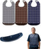 Adult Bibs for Men,Seniors,Women,3-Pack Washable Waterproof Bib with Crumb Catcher,Easy to Clean