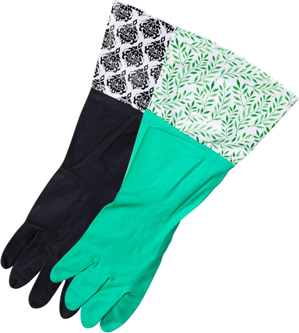 Evriholder Glam Reusable Latex Dishwashing Gloves, 2 Pairs, Colors May Vary