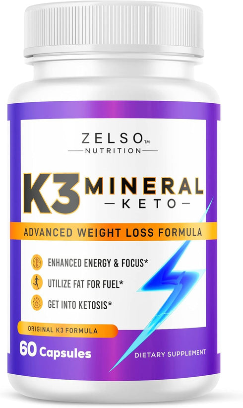 K3 Mineral Weight Loss Pills for Women and Men - K3 Salt Mineral, Vitamin Capsules - 30 Days Supply