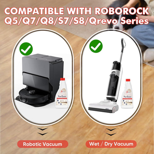 NXPPYY Q5/Q7/Q8/S7/S8/Qrevo 4 Floor Cleaning Solution Compatible with Roborock Series, All Robot Vacuums & Wet Dry