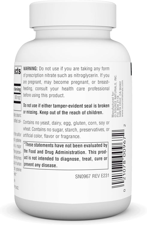 Source Naturals N-Acetyl Cysteine, 600 mg, 120 Tablets, Antioxidant Support for Respiratory Health