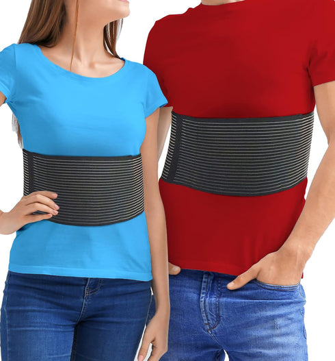 Rib Brace Chest Binder - Chest Compression Support for Rib Muscle Injuries, XXL - Black - 52 Inch